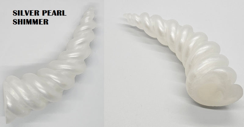 Plastic Shimmer 4 Inch Curved Unicorn Horn