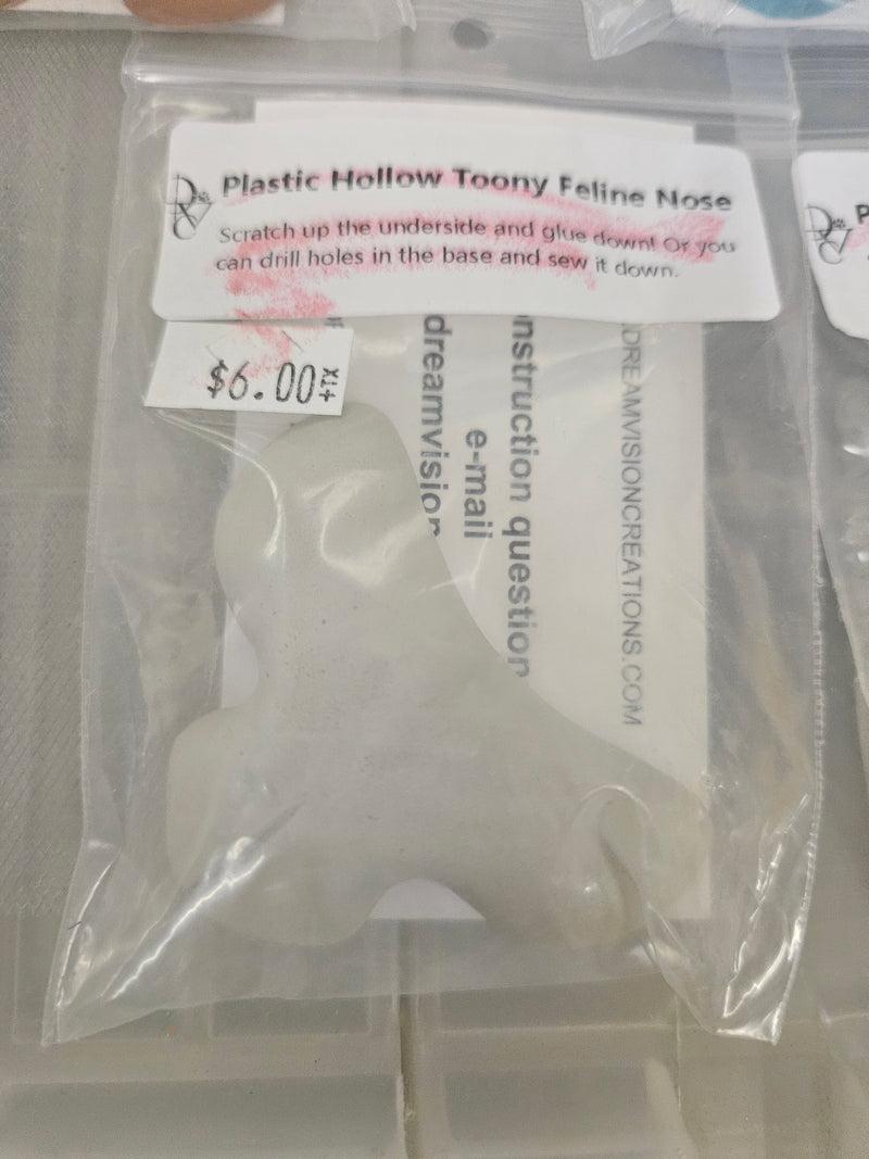 Ready to Ship Heavy Discount Item: Plastic Hollow Toony Feline Nose