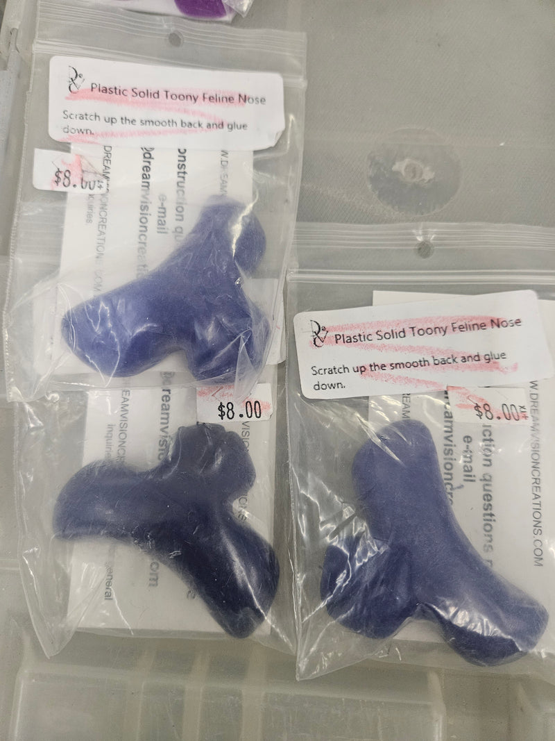 Ready to Ship Heavy Discounted Item: Plastic Solid Toony Feline Nose