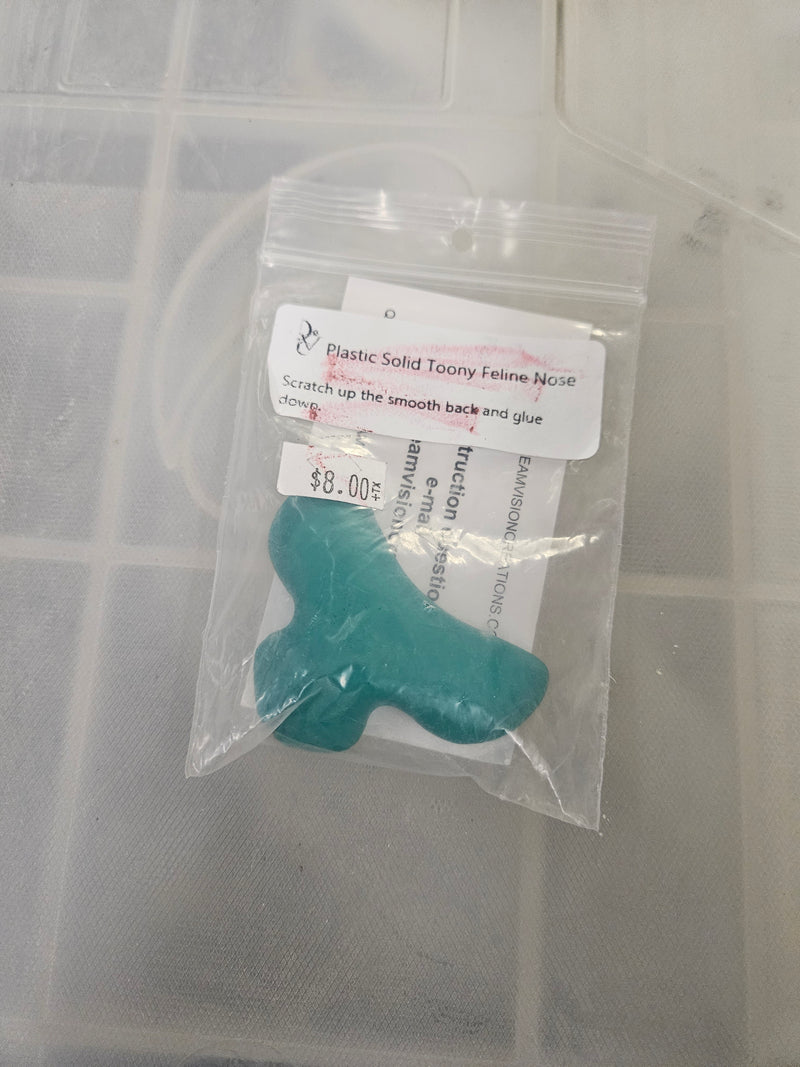 Ready to Ship Heavy Discounted Item: Plastic Solid Toony Feline Nose
