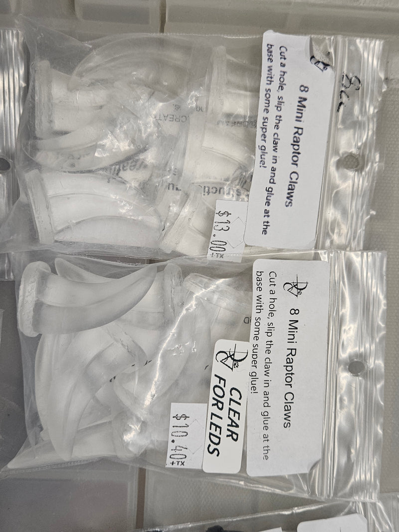 Ready to ship: Mini Raptor Claw Packs