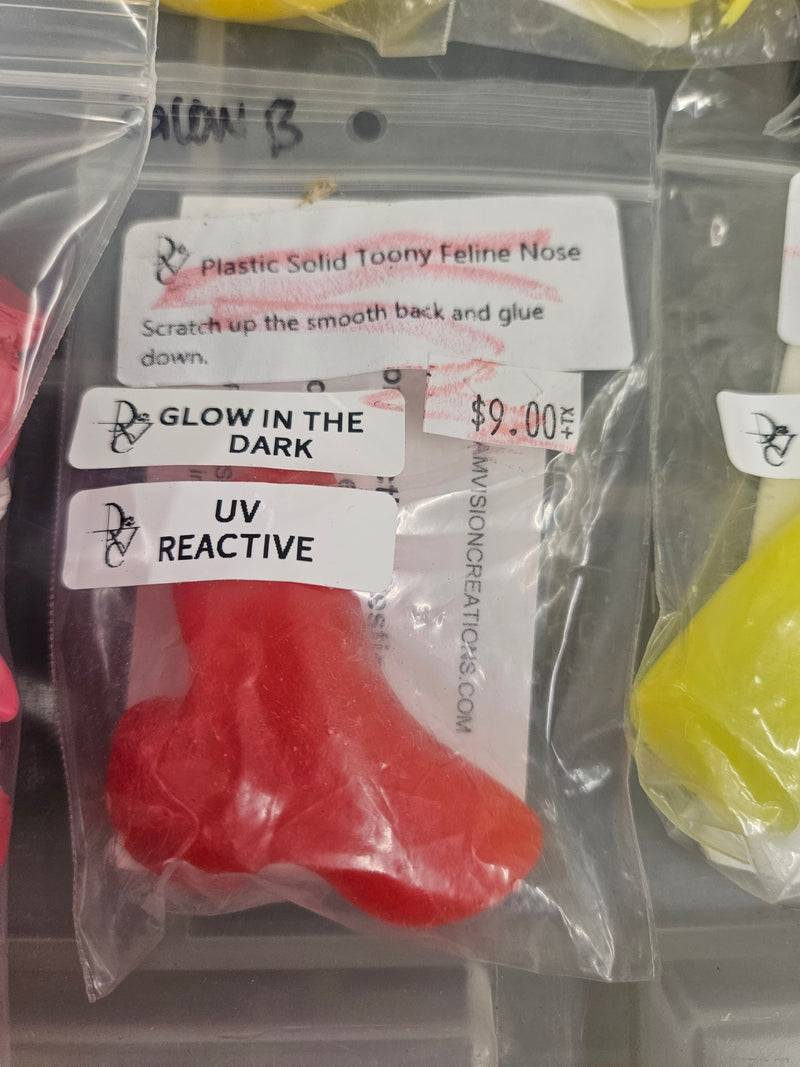 Ready to Ship Heavy Discounted Item: Plastic Solid Toony Feline Nose