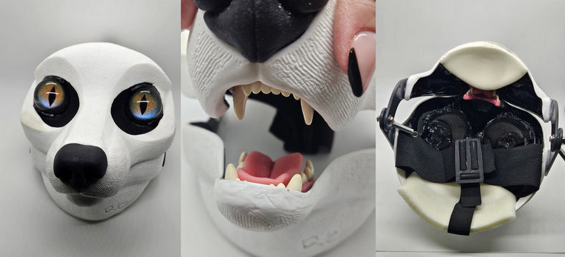 Cut and Hinged Semi-Realistic Fox Resin Mask Blank