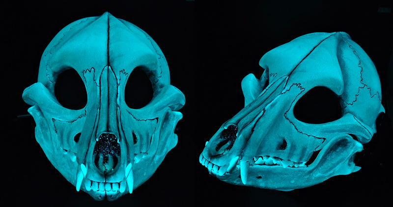 Glow in the Dark Skeletal K9 Cut and Hinged Mask
