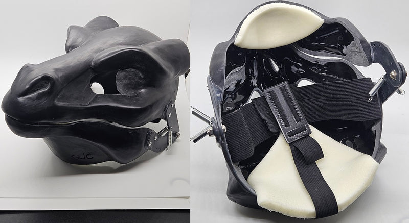 Cut and Hinged Horned Dragon Resin Mask Blank