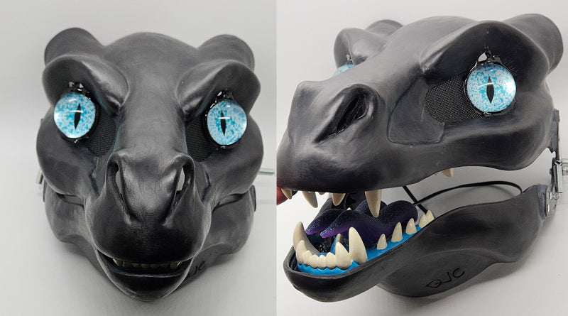 Cut and Hinged Horned Dragon Resin Mask Blank
