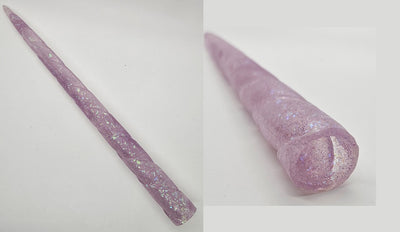 Clear w/light purple glitter and ice flake shape