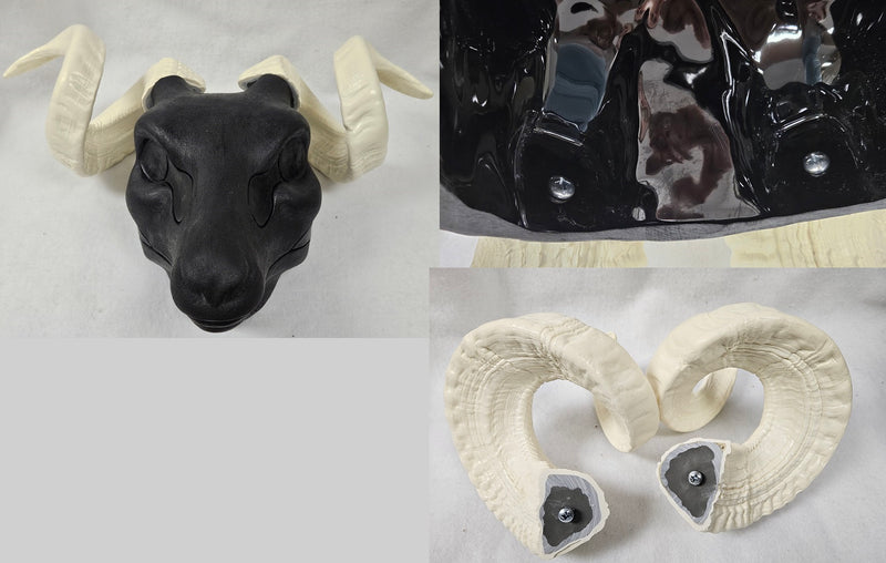 Plastic Opaque Double Curl Ram Horns