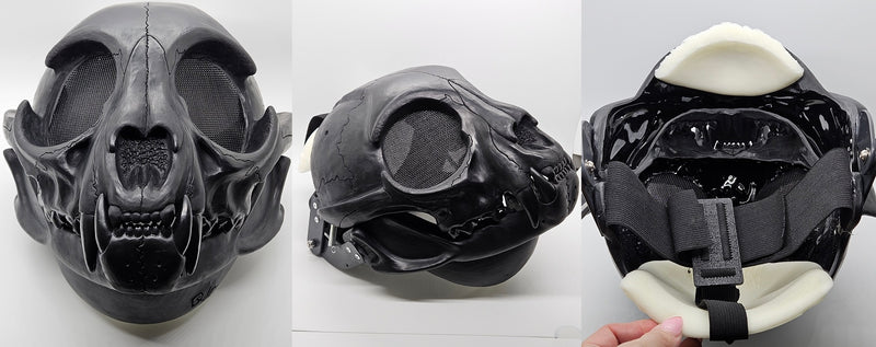 Skeletal Feline Cut and Hinged Mask