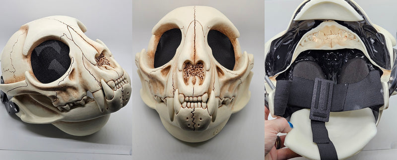 Skeletal Feline Cut and Hinged Mask