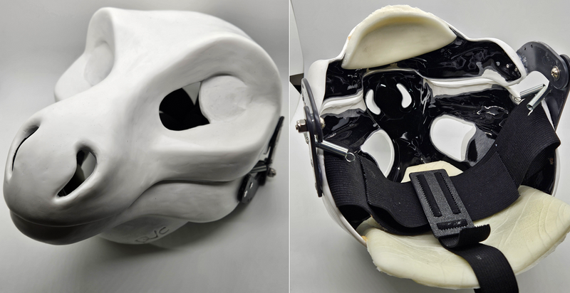 Cut and Hinged Round Nose Dragon Resin Mask Blank