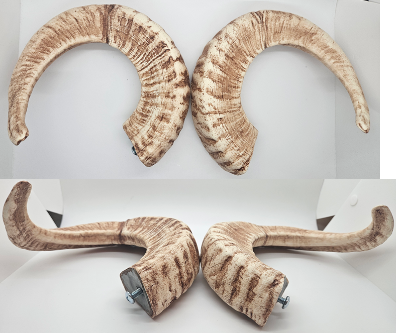 Plastic Opaque Single Curl Ram Horns