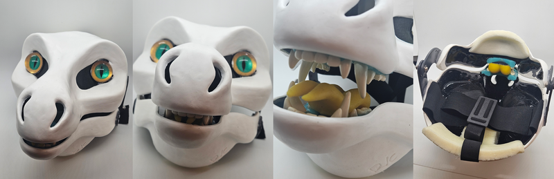 Cut and Hinged Round Nose Dragon Resin Mask Blank