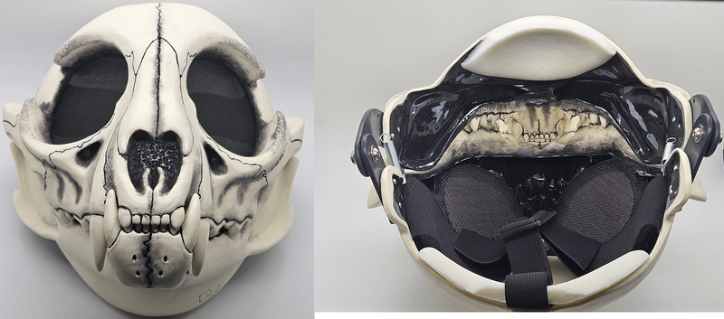 Skeletal Feline Cut and Hinged Mask