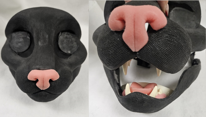 Cut and Hinged Small Feline Resin Mask Blank