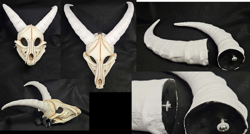 Plastic Opaque Caucasian tur Antelope Horns