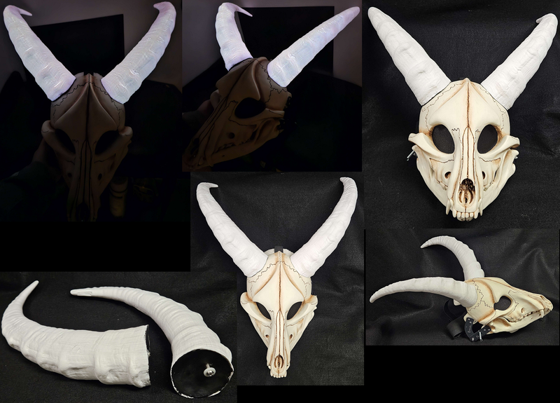 Plastic Glow in the Dark Caucasian tur Antelope Horns
