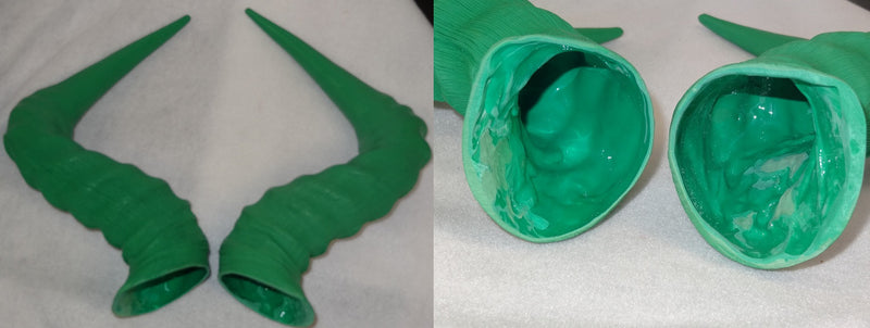 Plastic Opaque Hartebeest Antelope Horns