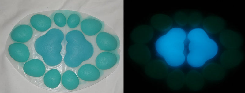 Silicone Glow in the Dark Anthro K9 No Heels Handpads