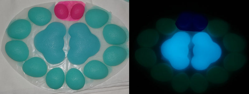 Silicone Glow in the Dark Anthro K9 No Heels Handpads