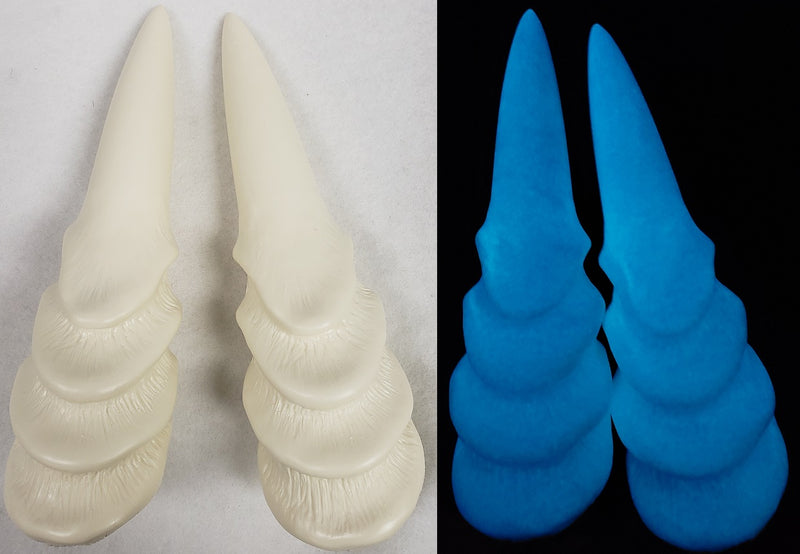 Plastic Glow in the Dark Angled Rigid Horns