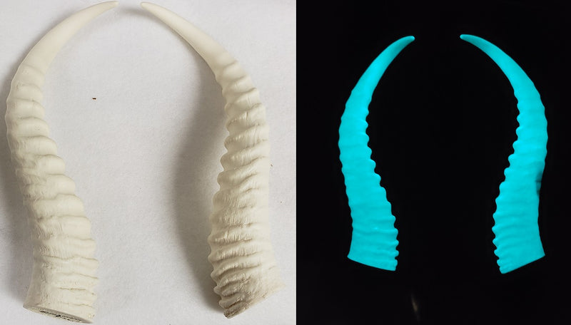Plastic Glow in the Dark Springbok Antelope Horns