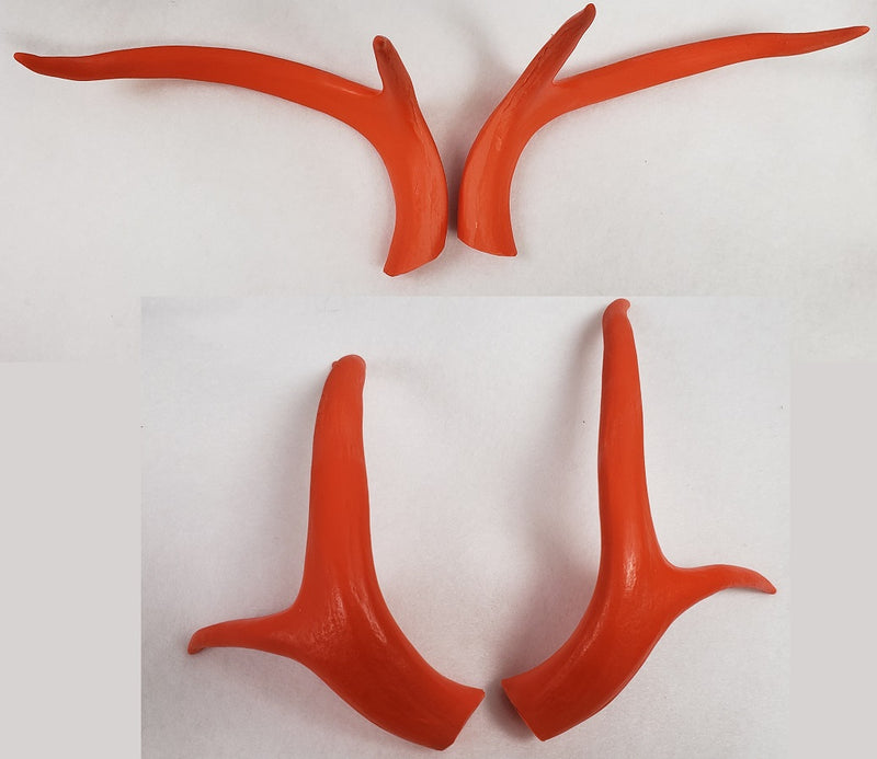 Plastic Opaque Curved Four Point Deer Antlers