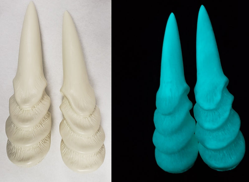 Plastic Glow in the Dark Angled Rigid Horns