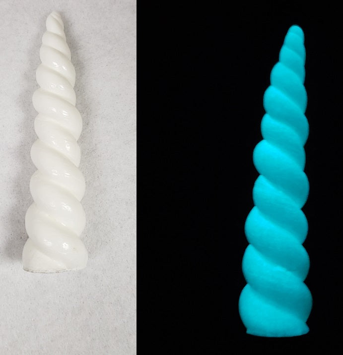 Plastic Glow in the Dark 4 Inch Straight Unicorn Horn