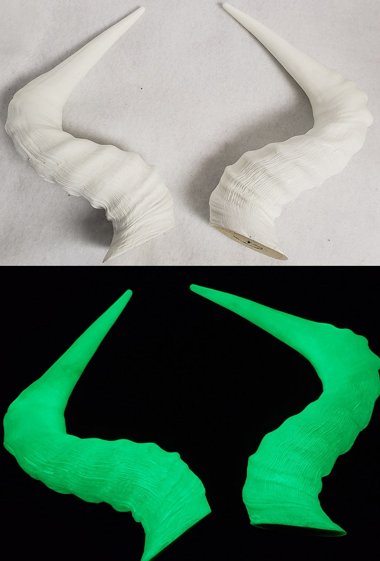 Plastic Glow in the Dark Hartebeest Antelope Horns
