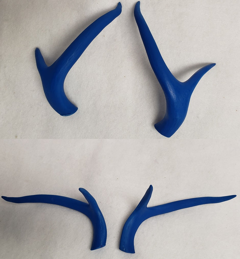 Plastic Opaque Curved Four Point Deer Antlers
