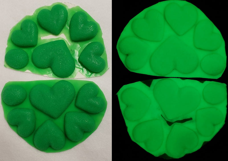 Silicone Glow in the Dark Heart Handpads