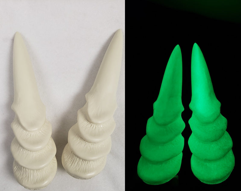 Plastic Glow in the Dark Angled Rigid Horns