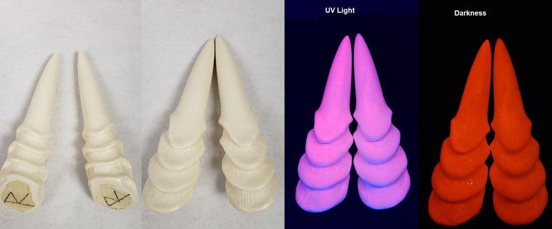 Plastic Glow in the Dark Angled Rigid Horns