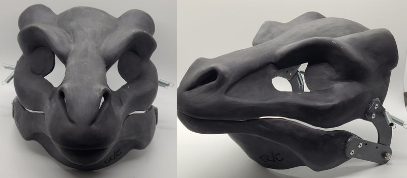 Cut and Hinged Horned Dragon Resin Mask Blank