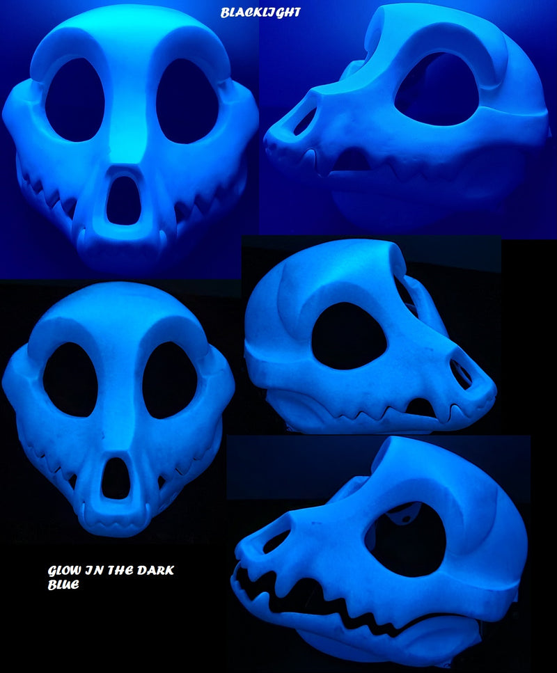 Glow in the Dark Toony Skull K9 Cut and Hinged Resin Mask
