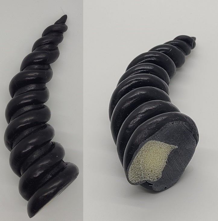 Plastic Opaque 4 Inch Curved Unicorn Horn