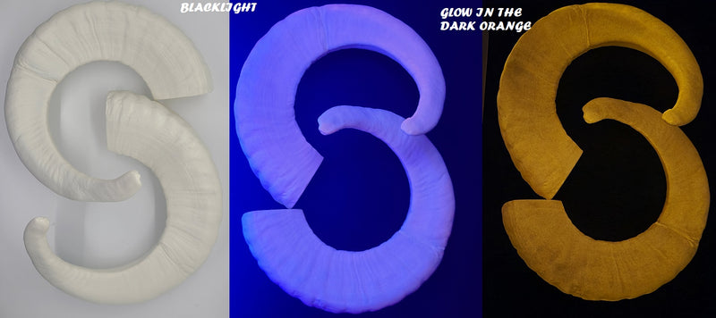 Plastic Glow in the Dark Single Curl Ram Horns