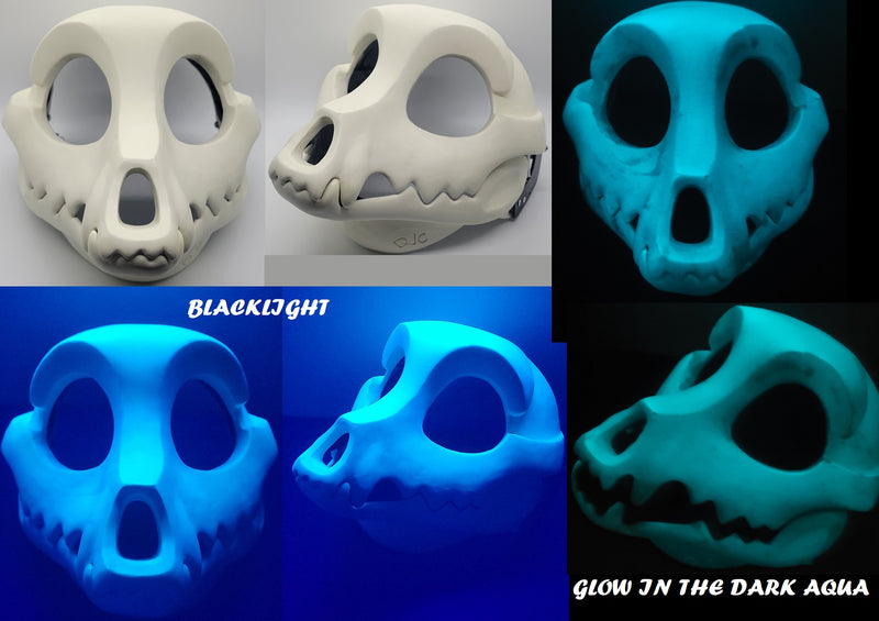 Glow in the Dark Toony Skull K9 Cut and Hinged Resin Mask