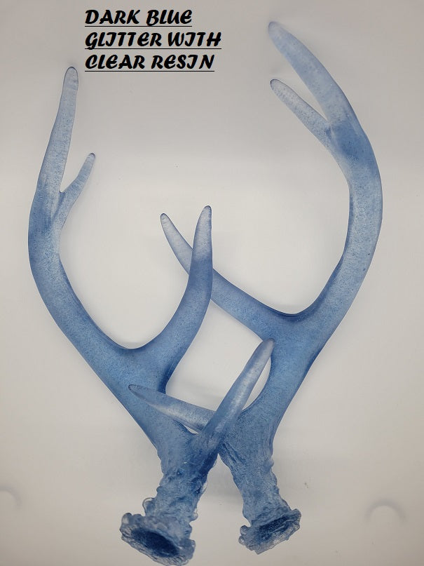 Plastic Glitter Frosted Clear Toony Deer Antlers