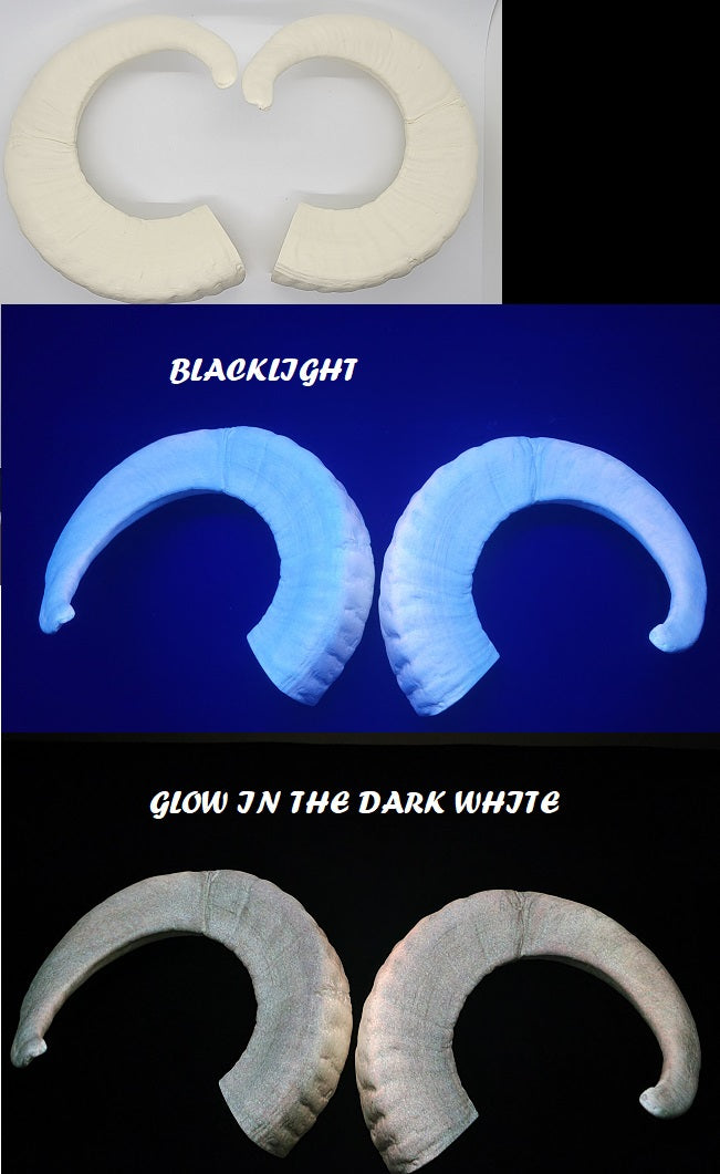 Plastic Glow in the Dark Single Curl Ram Horns
