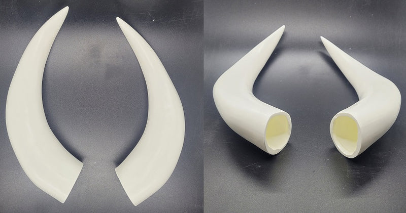 Plastic Opaque Medium Bull Horns