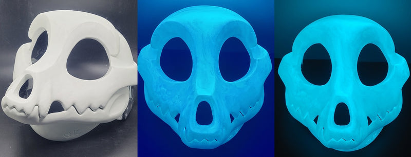 Glow in the Dark Toony Skull K9 Cut and Hinged Resin Mask