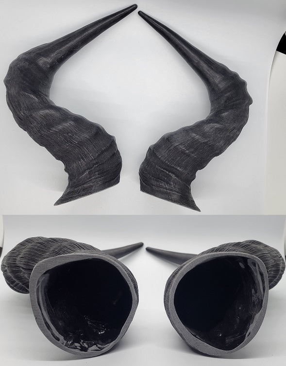 Plastic Opaque Hartebeest Antelope Horns
