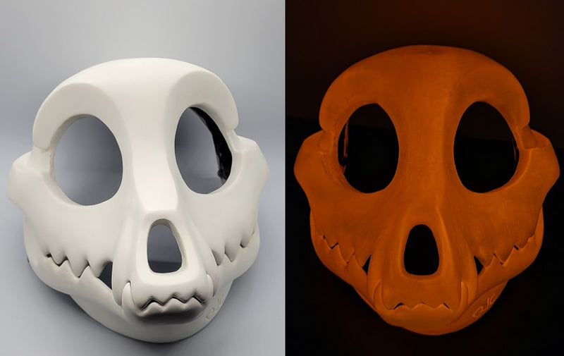 Glow in the Dark Toony Skull K9 Cut and Hinged Resin Mask