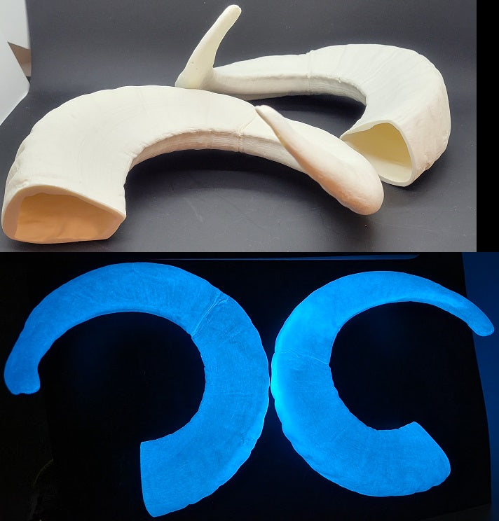 Plastic Glow in the Dark Single Curl Ram Horns
