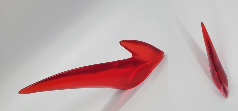 Plastic Clear Solid 2 Point Horn *Sold Per Horn*