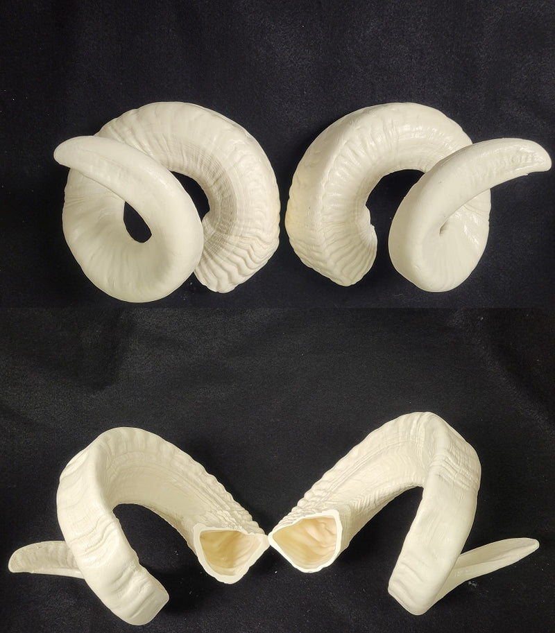 Plastic Opaque Double Curl Ram Horns