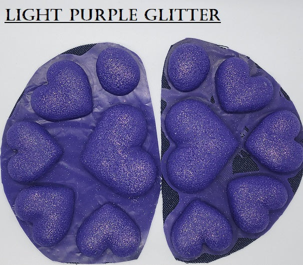 Silicone Glitter Heart Handpads