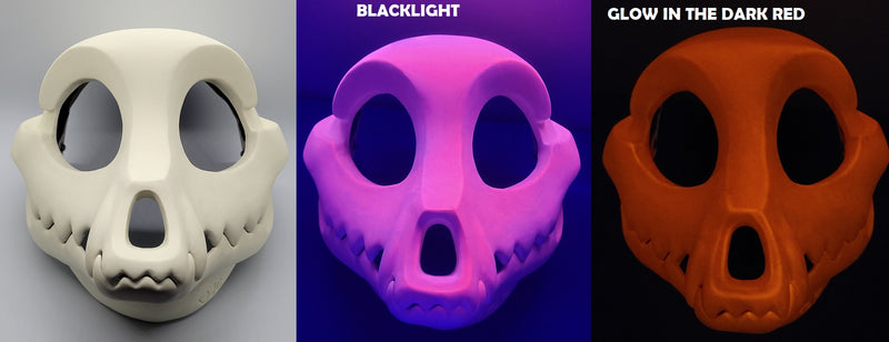 Glow in the Dark Toony Skull K9 Cut and Hinged Resin Mask